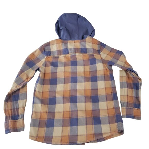 OshKosh B'Gosh Boys Long Sleeved Plaid Button Down Shirt with Hoodie 14/14A - Picture 2 of 4
